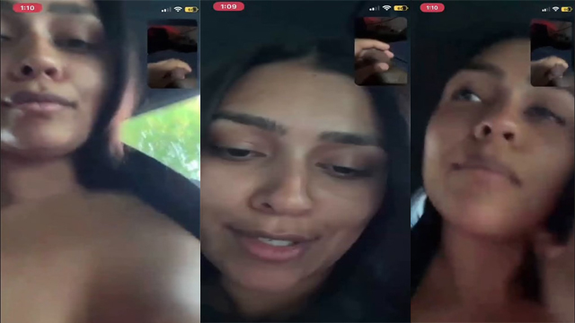 Beautiful GF Videocall tease in Car